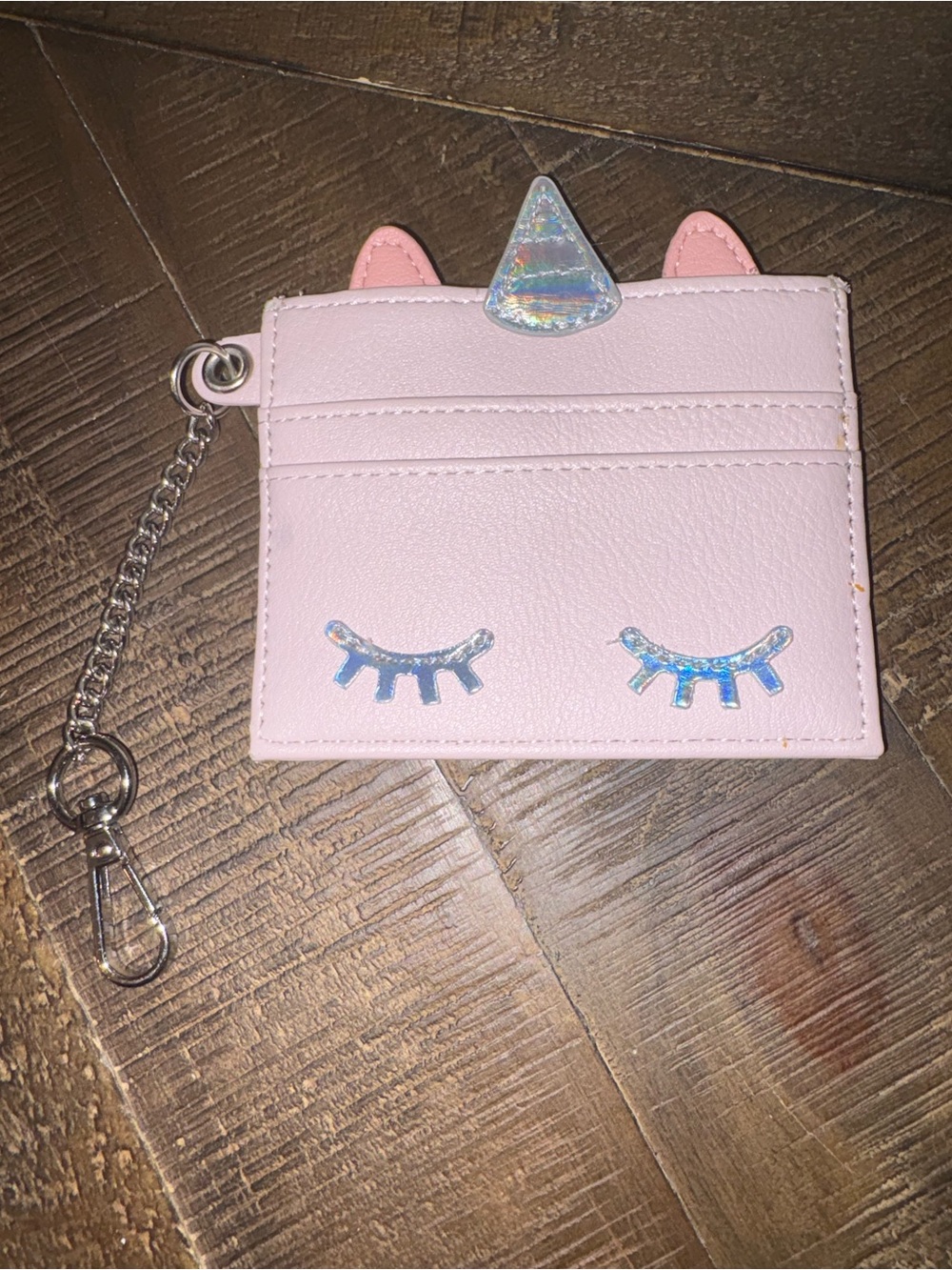 Steve Madden Pink Unicorn Card Holder Keychain
